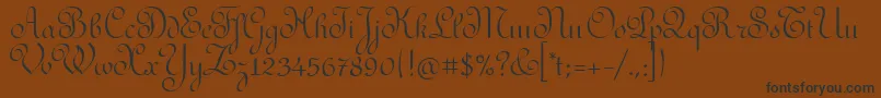 Czcionka RedondafancyitcTt – czarne czcionki na brązowym tle