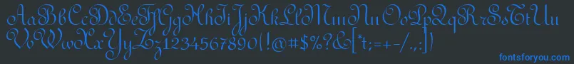 RedondafancyitcTt Font – Blue Fonts on Black Background