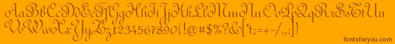 RedondafancyitcTt Font – Brown Fonts on Orange Background