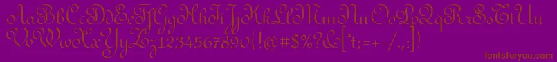 RedondafancyitcTt Font – Brown Fonts on Purple Background