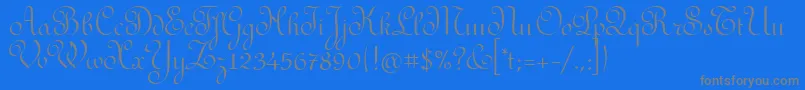 RedondafancyitcTt-Schriftart – Graue Schriften auf blauem Hintergrund