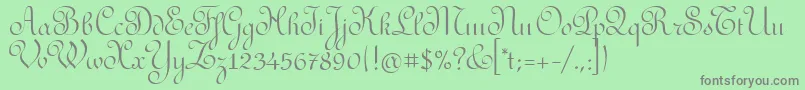 RedondafancyitcTt Font – Gray Fonts on Green Background