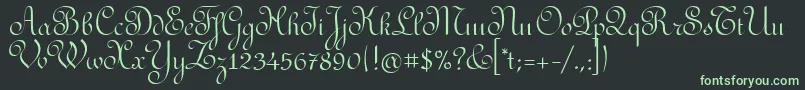 RedondafancyitcTt Font – Green Fonts on Black Background