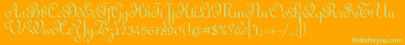 RedondafancyitcTt Font – Green Fonts on Orange Background