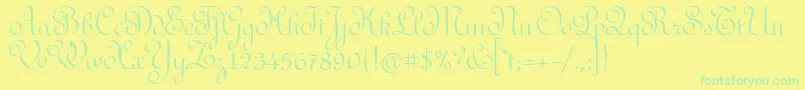 RedondafancyitcTt-Schriftart – Grüne Schriften auf gelbem Hintergrund