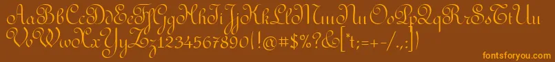 RedondafancyitcTt Font – Orange Fonts on Brown Background