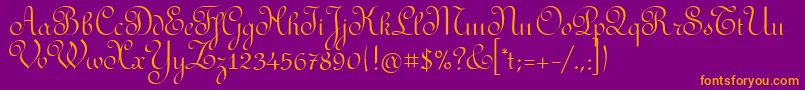 RedondafancyitcTt Font – Orange Fonts on Purple Background