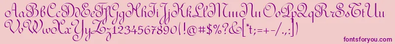 RedondafancyitcTt Font – Purple Fonts on Pink Background