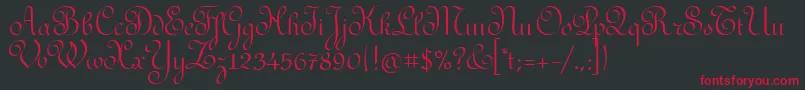 RedondafancyitcTt Font – Red Fonts on Black Background