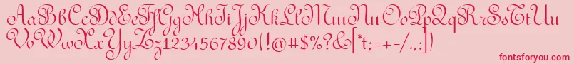 RedondafancyitcTt Font – Red Fonts on Pink Background