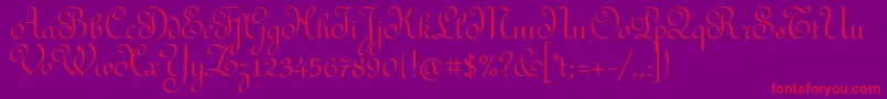 RedondafancyitcTt Font – Red Fonts on Purple Background