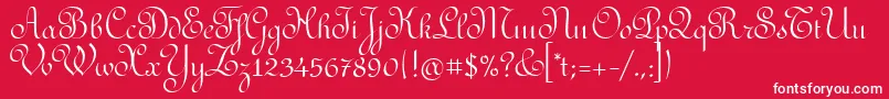 フォントRedondafancyitcTt – 赤い背景に白い文字