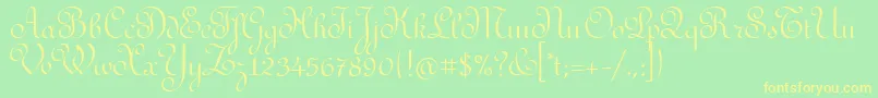 RedondafancyitcTt Font – Yellow Fonts on Green Background