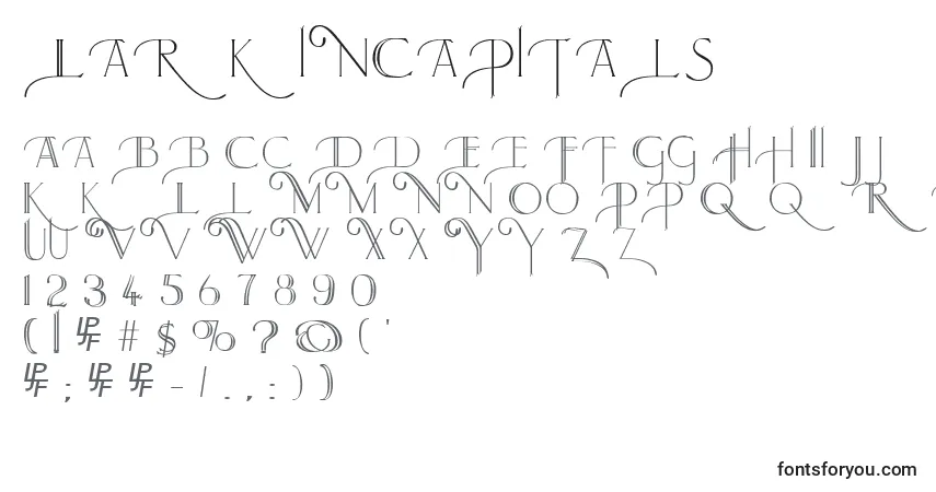 A fonte LarkinCapitals – alfabeto, números, caracteres especiais