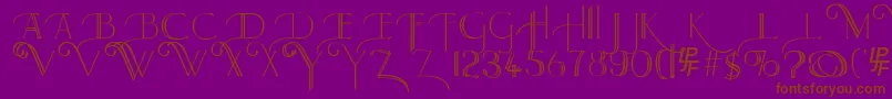 LarkinCapitals Font – Brown Fonts on Purple Background