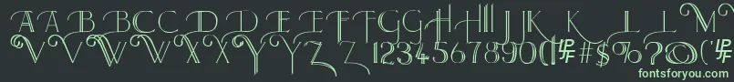 フォントLarkinCapitals – 黒い背景に緑の文字