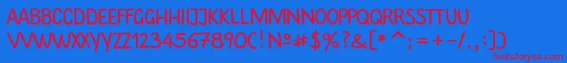 フォントPlains – 赤い文字の青い背景