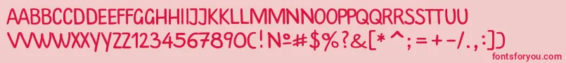Plains Font – Red Fonts on Pink Background