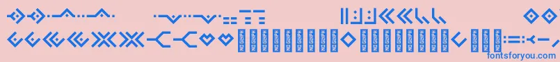 フォントOmnicsans – ピンクの背景に青い文字