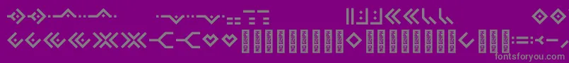 Omnicsans-Schriftart – Graue Schriften auf violettem Hintergrund