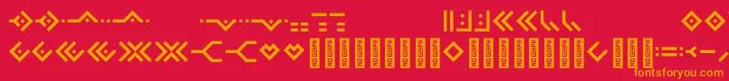 Omnicsans Font – Orange Fonts on Red Background