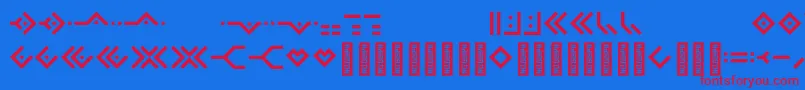 フォントOmnicsans – 赤い文字の青い背景