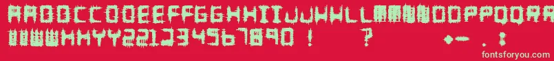 Melee Font – Green Fonts on Red Background