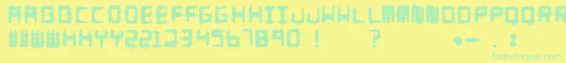 Saiba mais sobre a fonte Melee Fonte Melee – fontes verdes em um fundo amarelo