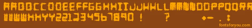 Melee Font – Orange Fonts on Brown Background