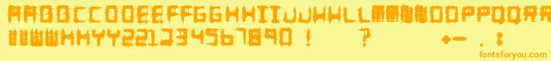 Melee Font – Orange Fonts on Yellow Background