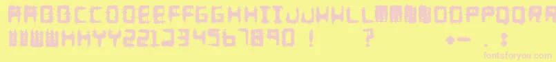 Melee Font – Pink Fonts on Yellow Background