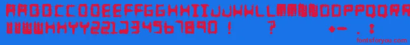 フォントMelee – 赤い文字の青い背景