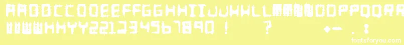 Fonte Melee – fontes brancas em um fundo amarelo