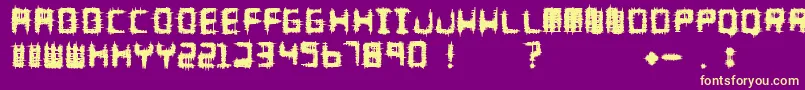 Melee Font – Yellow Fonts on Purple Background