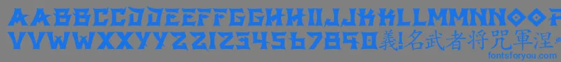 フォントGbshintoRegular – 灰色の背景に青い文字