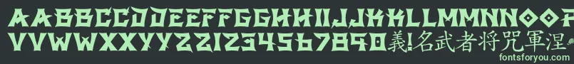 GbshintoRegular Font – Green Fonts on Black Background