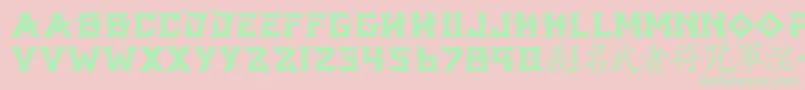 GbshintoRegular Font – Green Fonts on Pink Background