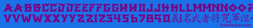 GbshintoRegular Font – Purple Fonts on Blue Background