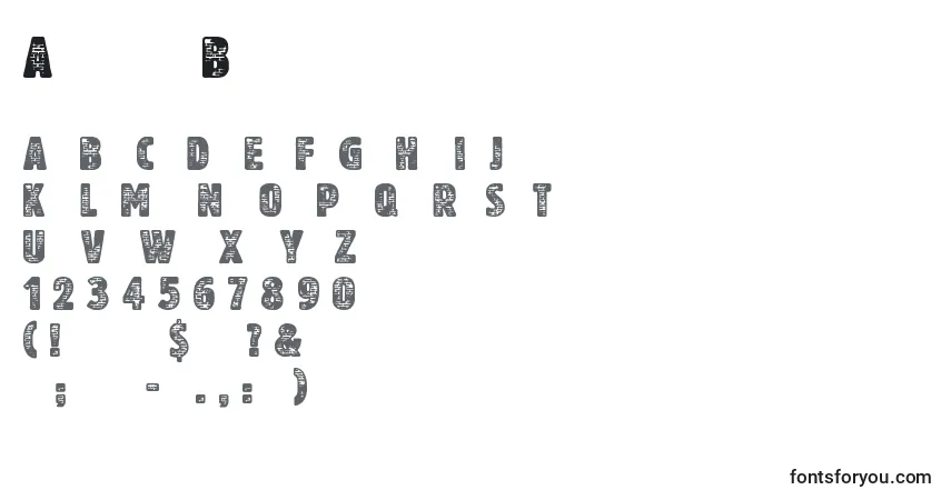 Schriftart AnotherBrick – Alphabet, Zahlen, spezielle Symbole