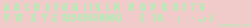 AnotherBrick Font – Green Fonts on Pink Background