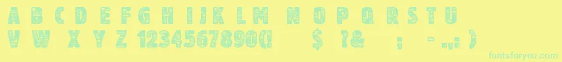 AnotherBrick Font – Green Fonts on Yellow Background