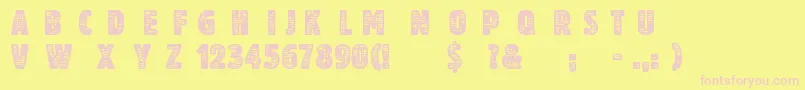 AnotherBrick-fontti – vaaleanpunaiset fontit keltaisella taustalla