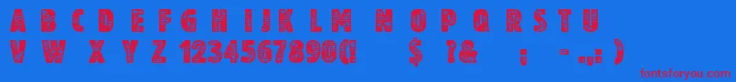 Police AnotherBrick – polices rouges sur fond bleu