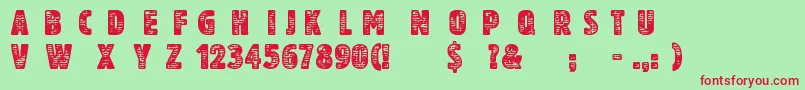 AnotherBrick Font – Red Fonts on Green Background
