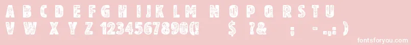 AnotherBrick-Schriftart – Weiße Schriften auf rosa Hintergrund