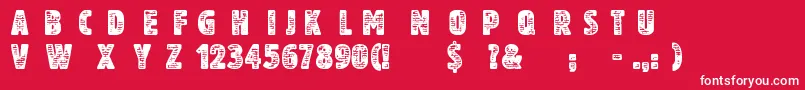 Fonte AnotherBrick – fontes brancas em um fundo vermelho
