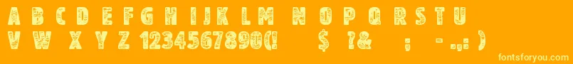 Fonte AnotherBrick – fontes amarelas em um fundo laranja