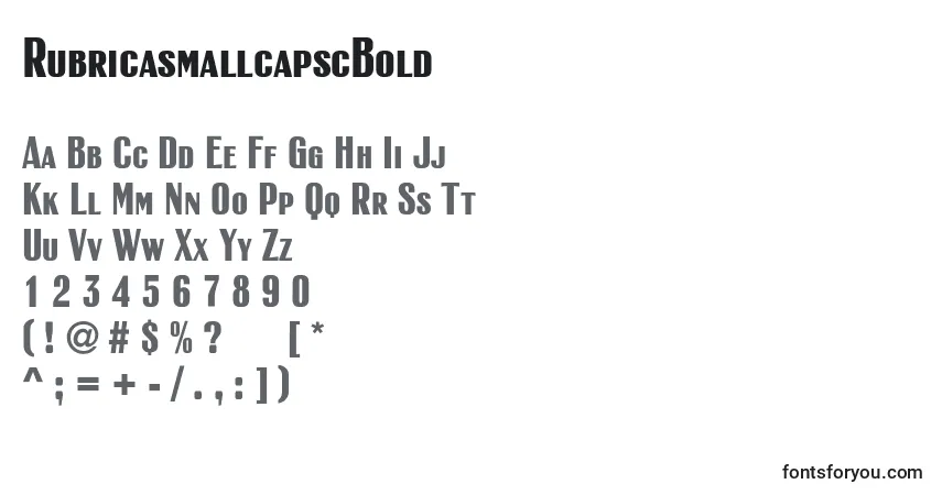 Schriftart RubricasmallcapscBold – Alphabet, Zahlen, spezielle Symbole