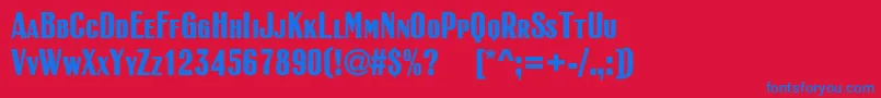 RubricasmallcapscBold Font – Blue Fonts on Red Background