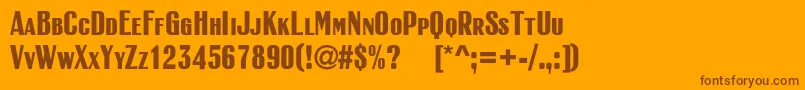 Weitere Informationen zur RubricasmallcapscBold-Schriftart RubricasmallcapscBold-Schriftart – Braune Schriften auf orangefarbenem Hintergrund